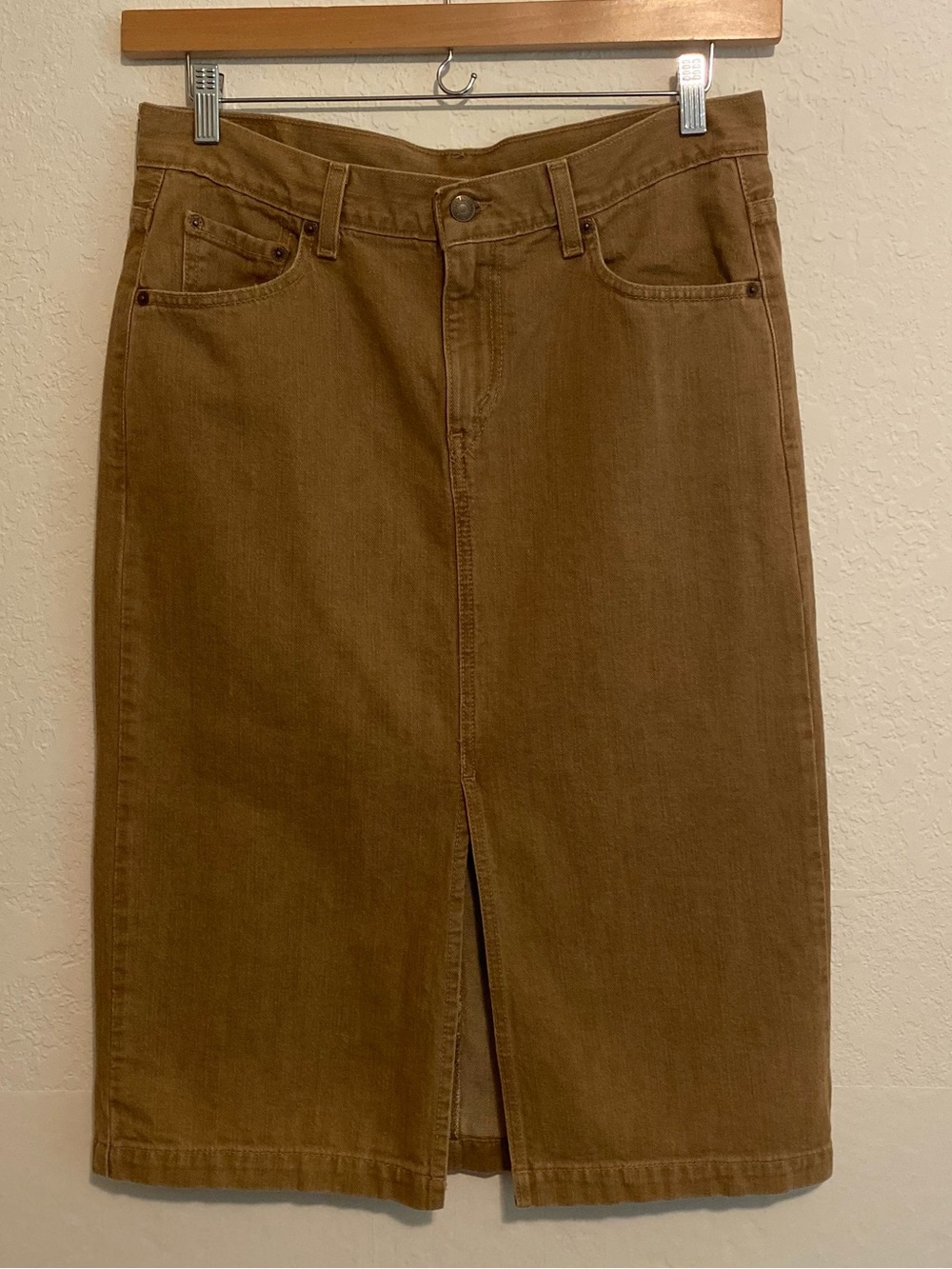 Levi Vintage Front Slit Denim Midi Skirt Misses Size 12
